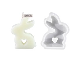 Molde silicona conejito costado corazon